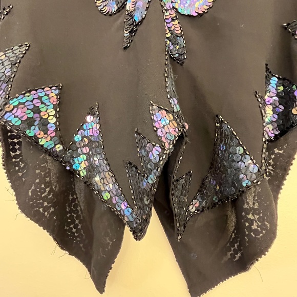 Free People Sequin Butterfly Beaded Crop Top in Black purple Size S/P - Picture 7 of 9